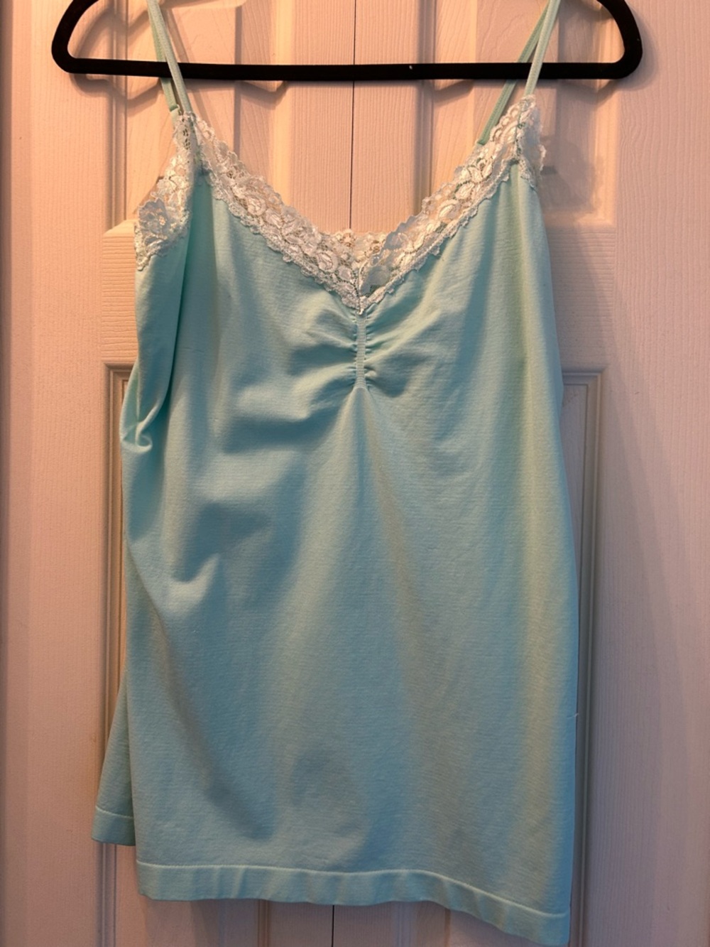 attention Mint Blue Lace-Trim Cami